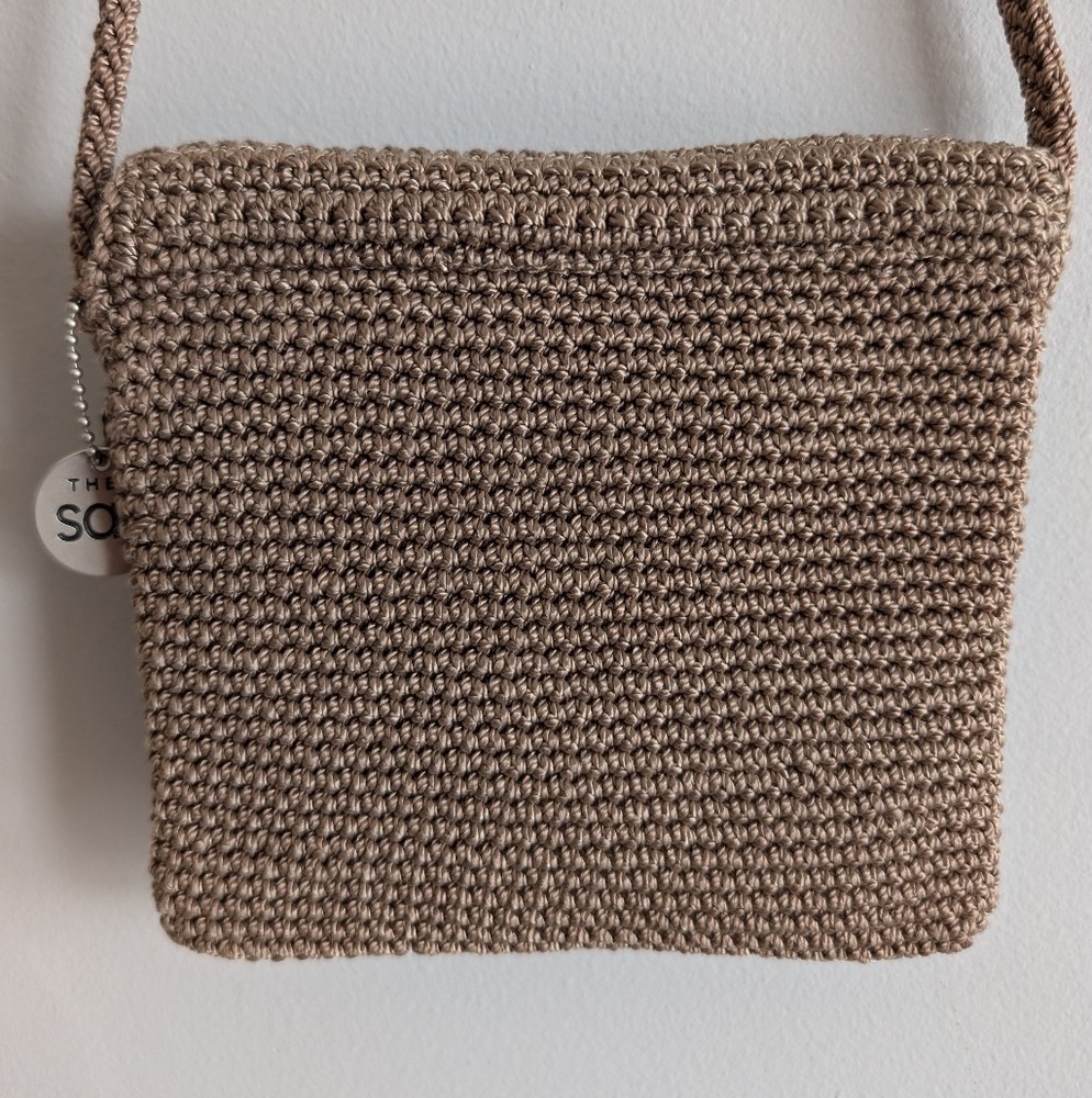 The Sak | Small Beige Crochet Crossbody Bag, with Front Flat - Picture 13 of 16